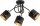 Deckenleuchte 3-flammig Metall Schwarz Gold E27 L:45 cm Leuchte