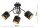 Deckenleuchte 3-flammig Metall Schwarz Gold E27 L:45 cm Leuchte