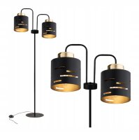 Stehlampe Metall Schwarz Gold E27 150 cm 2-flmg Modern