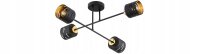 Deckenleuchte 4-flammig Metall Schwarz Gold E27 L:70 cm
