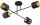 Deckenleuchte 4-flammig Metall Schwarz Gold E27 L:70 cm Leuchte