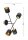 Deckenleuchte 4-flammig Metall Schwarz Gold E27 L:70 cm Leuchte