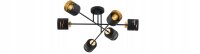 Deckenlampe 6-flammig Schwarz Gold E27 B:70 cm Modern