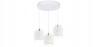 Pendelleuchte 3-flammig Weiß Gold E27 B:30 cm Modern