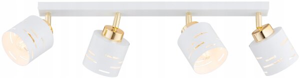 Deckenspot flexibel Weiß Gold Metall E27 L:60 cm Modern Leuchte
