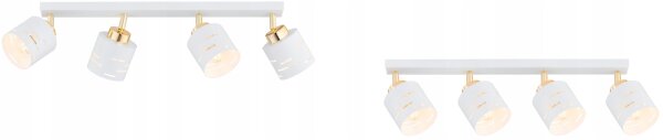 Deckenspot flexibel Weiß Gold Metall E27 L:60 cm Modern Leuchte