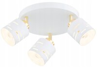 Deckenspot Wei&szlig; Gold 3-flammig flexibel E27 B:30 cm