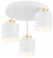 Deckenleuchte 3-flammig Wei&szlig; Gold E27 L:30 cm Modern
