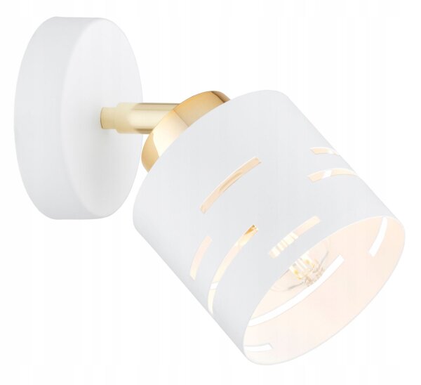 Wandspot schwenkbar Weiß Gold E27 H:15 cm dekorativ Leuchte
