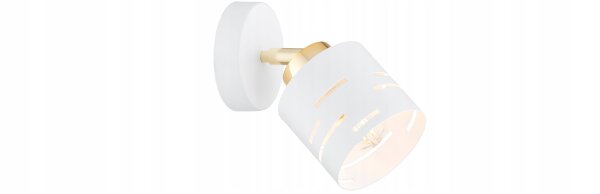 Wandspot schwenkbar Weiß Gold E27 H:15 cm dekorativ Leuchte