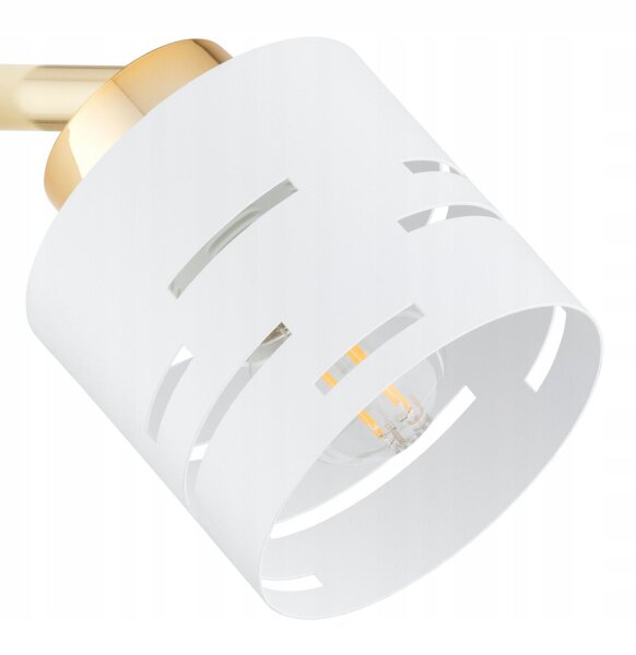 Wandspot schwenkbar Weiß Gold E27 H:15 cm dekorativ Leuchte