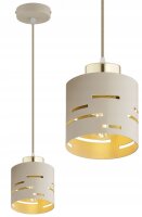 Pendelleuchte Beige Gold Metall E27 B:10 cm Modern