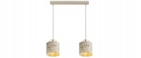 Pendelleuchte 2-flammig Beige Gold Metall E27 L:40 cm