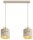 Pendelleuchte 2-flammig Beige Gold Metall E27 L:40 cm Leuchte