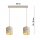 Pendelleuchte 2-flammig Beige Gold Metall E27 L:40 cm Leuchte