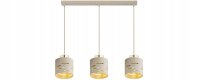 Pendelleuchte Metall Beige Gold 3-flammig E27 L:60 cm