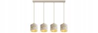 Pendelleuchte 4-flammig Metall Beige Gold E27 L:60 cm