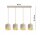 Pendelleuchte 4-flammig Metall Beige Gold E27 L:60 cm