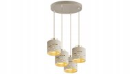 Pendelleuchte 4-flammig Metall Beige Gold E27 B:30 cm