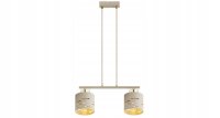 Pendelleuchte Metall Beige Gold 2-flammig E27 L:40 cm