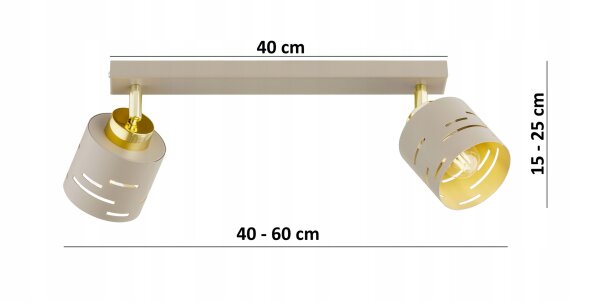 Deckenspot verstellbar Beige E27 L:40 cm dekorativ Leuchte