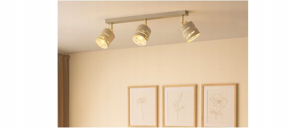 Deckenspot schwenkbar Beige Gold E27 L:60 cm Modern Leuchte