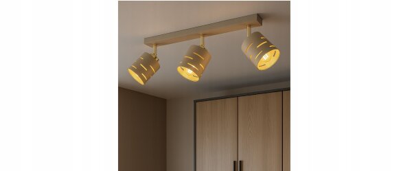 Deckenspot schwenkbar Beige Gold E27 L:60 cm Modern Leuchte
