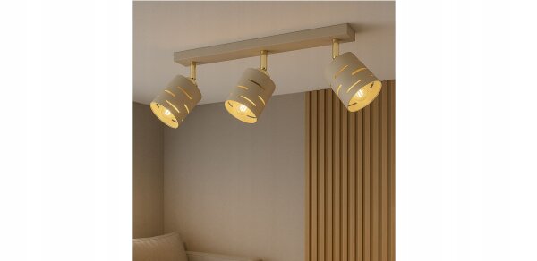 Deckenspot schwenkbar Beige Gold E27 L:60 cm Modern Leuchte