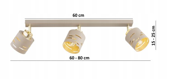 Deckenspot schwenkbar Beige Gold E27 L:60 cm Modern Leuchte