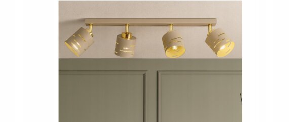 Deckenspot verstellbar Beige Gold E27 L:60 cm Modern Leuchte