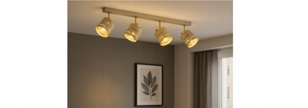 Deckenspot verstellbar Beige Gold E27 L:60 cm Modern Leuchte