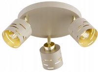 Deckenspot verstellbar 3-flammig Beige Gold E27 &Oslash;30 cm
