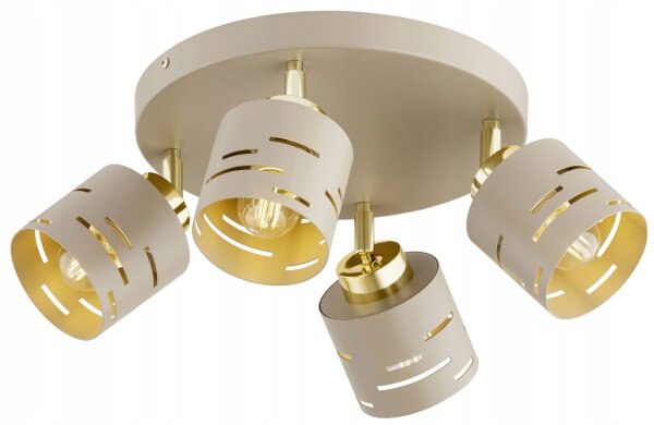 Deckenspot schwenkbar Beige Gold E27 B:30 cm dekorativ Leuchte