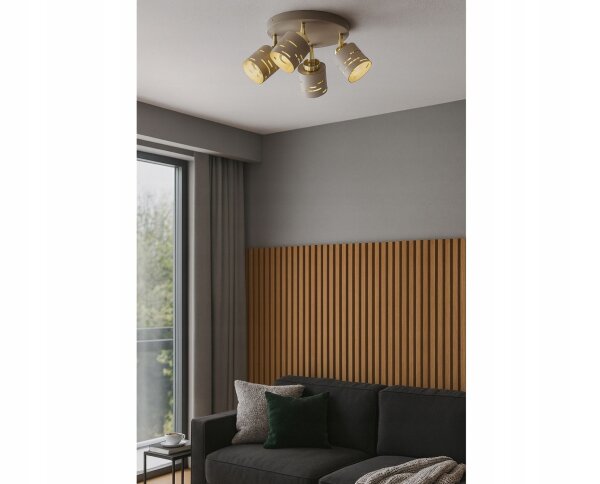 Deckenspot schwenkbar Beige Gold E27 B:30 cm dekorativ Leuchte
