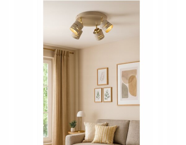 Deckenspot schwenkbar Beige Gold E27 B:30 cm dekorativ Leuchte