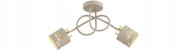 Deckenleuchte 2-flammig Beige Gold E27 L:30 cm Modern Leuchte