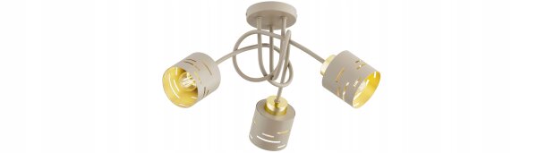 Deckenleuchte 3-flammig Beige Gold E27 L:45 cm Modern Leuchte