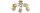Deckenleuchte 5-flammig Beige Gold E27 L:50 cm Modern Leuchte