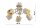 Deckenleuchte 5-flammig Beige Gold E27 L:50 cm Modern Leuchte
