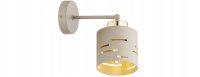 Wandleuchte Metall Beige Gold E27 T:20 cm wohnlich
