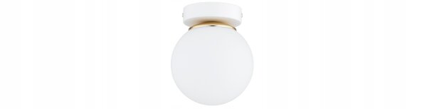 Deckenleuchte Glas Metall Weiß Gold E27 B:14 cm Modern Leuchte