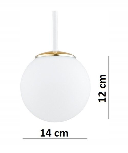 Pendelleuchte 4-flammig Glas Weiß Gold E27 L:60 cm