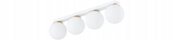 Deckenlampe 4-flammig Glas Weiß Gold E27 L:60 cm Modern Leuchte