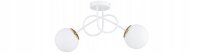 Deckenlampe Glas Weiß Gold E27 L:40 cm 2-flammig...