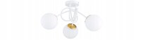 Deckenlampe Weiß Gold Glas 3-flammig E27 L:50 cm...