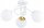 Deckenlampe Weiß Gold Glas 3-flammig E27 L:50 cm Modern Leuchte