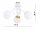 Deckenlampe Weiß Gold Glas 3-flammig E27 L:50 cm Modern Leuchte