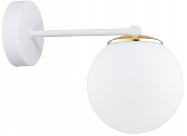 Wandlampe blendarm Glas Weiß Gold E27 T:20 cm Modern