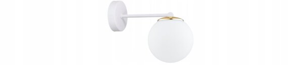 Wandlampe blendarm Glas Weiß Gold E27 T:20 cm Modern