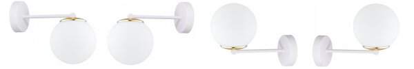 Wandlampe blendarm Glas Weiß Gold E27 T:20 cm Modern